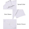 image:imageCOOFANDY Mens Button Down Shirts Short Sleeve Untucked Dress Shirt Wrinkle Free Stretch Casual Summer ShirtsWhite