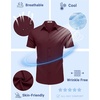 image:imageCOOFANDY Mens Button Down Shirts Short Sleeve Untucked Dress Shirt Wrinkle Free Stretch Casual Summer ShirtsWine Red