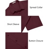 image:imageCOOFANDY Mens Button Down Shirts Short Sleeve Untucked Dress Shirt Wrinkle Free Stretch Casual Summer ShirtsWine Red