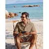 image:imageCOOFANDY Mens Button Down Short Sleeve Shirt Casual Cotton Summer Beach Linen Wedding Shirts with PocketDark Khaki