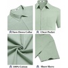 image:imageCOOFANDY Mens Button Down Short Sleeve Shirt Casual Cotton Summer Beach Linen Wedding Shirts with PocketLight Green