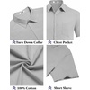 image:imageCOOFANDY Mens Button Down Short Sleeve Shirt Casual Cotton Summer Beach Linen Wedding Shirts with PocketLight Grey