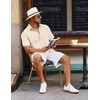 image:imageCOOFANDY Mens Button Down Short Sleeve Shirt Casual Cotton Summer Beach Linen Wedding Shirts with PocketLight Khaki