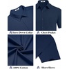 image:imageCOOFANDY Mens Button Down Short Sleeve Shirt Casual Cotton Summer Beach Linen Wedding Shirts with PocketNavy Blue