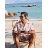 image:imageCOOFANDY Mens Button Down Short Sleeve Shirt Casual Cotton Summer Beach Linen Wedding Shirts with PocketPinkcoconut Tree