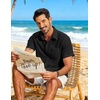 image:imageCOOFANDY Mens Button Down Short Sleeve Shirt Lightweight Casual Summer Beach Shirts with PocketBlack