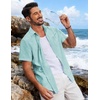 image:imageCOOFANDY Mens Button Down Short Sleeve Shirt Lightweight Casual Summer Beach Shirts with PocketIce Green