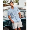 image:imageCOOFANDY Mens Button Down Short Sleeve Shirt Lightweight Casual Summer Beach Shirts with PocketIndigo Blue