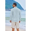 image:imageCOOFANDY Mens Casual Button Down Shirts Long Sleeve Cotton Beach Wedding Shirt Summer Linen Shirt for MenSky Blue