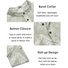 image:imageCOOFANDY Mens Casual Henley Shirt Short Sleeve Band Collar Linen Shirt Summer Beach Hippie TShirtsLeafsage Green  White