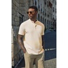 image:imageCOOFANDY Mens Casual Henley Shirt Short Sleeve Cotton Pique Band Collar Shirt Summer Button Basic Tee ShirtsBeige