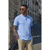 image:imageCOOFANDY Mens Casual Henley Shirt Short Sleeve Cotton Pique Band Collar Shirt Summer Button Basic Tee ShirtsBlue