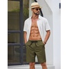 image:imageCOOFANDY Mens Casual Shorts Cotton Drawstring Elastic Waist Lightweight 9 Chino Golf Shorts Summer Beach ShortsArmy Green