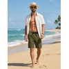 image:imageCOOFANDY Mens Casual Shorts Cotton Drawstring Elastic Waist Lightweight 9 Chino Golf Shorts Summer Beach ShortsArmy Green