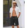 image:imageCOOFANDY Mens Casual Shorts Cotton Drawstring Elastic Waist Lightweight 9 Chino Golf Shorts Summer Beach ShortsBlack