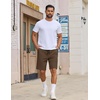 image:imageCOOFANDY Mens Casual Shorts Cotton Drawstring Elastic Waist Lightweight 9 Chino Golf Shorts Summer Beach ShortsBrown