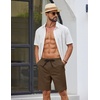 image:imageCOOFANDY Mens Casual Shorts Cotton Drawstring Elastic Waist Lightweight 9 Chino Golf Shorts Summer Beach ShortsBrown
