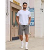 image:imageCOOFANDY Mens Casual Shorts Cotton Drawstring Elastic Waist Lightweight 9 Chino Golf Shorts Summer Beach ShortsDark Grey