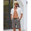 image:imageCOOFANDY Mens Casual Shorts Cotton Drawstring Elastic Waist Lightweight 9 Chino Golf Shorts Summer Beach ShortsDark Grey