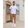 image:imageCOOFANDY Mens Casual Shorts Cotton Drawstring Elastic Waist Lightweight 9 Chino Golf Shorts Summer Beach ShortsDark Khaki