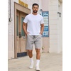 image:imageCOOFANDY Mens Casual Shorts Cotton Drawstring Elastic Waist Lightweight 9 Chino Golf Shorts Summer Beach ShortsGrey