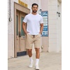 image:imageCOOFANDY Mens Casual Shorts Cotton Drawstring Elastic Waist Lightweight 9 Chino Golf Shorts Summer Beach ShortsKhaki