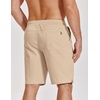 image:imageCOOFANDY Mens Casual Shorts Cotton Drawstring Elastic Waist Lightweight 9 Chino Golf Shorts Summer Beach ShortsKhaki