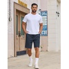 image:imageCOOFANDY Mens Casual Shorts Cotton Drawstring Elastic Waist Lightweight 9 Chino Golf Shorts Summer Beach ShortsNavy Blue