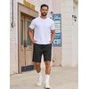 image:imageCOOFANDY Mens Casual Shorts Cotton Drawstring Elastic Waist Lightweight 9 Chino Golf Shorts Summer Beach ShortsZ 2 Packlight KhakiBlack