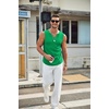 image:imageCOOFANDY Mens Casual Tank Tops Knit V Neck Sleeveless T Shirts 2 Pack Summer Beach Lightweight Muscle TeeIce Green