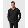 image:imageCOOFANDY Mens Dress Shirt Long Sleeve Casual Button Down Shirt Wrinkle Free Formal Business Shirts03black Solid