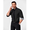 image:imageCOOFANDY Mens Dress Shirt Long Sleeve Casual Button Down Shirt Wrinkle Free Formal Business Shirts03black Solid