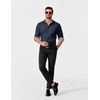 image:imageCOOFANDY Mens Dress Shirt Long Sleeve Casual Button Down Shirt Wrinkle Free Formal Business Shirts03dark Blue Solid