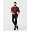 image:imageCOOFANDY Mens Dress Shirt Long Sleeve Casual Button Down Shirt Wrinkle Free Formal Business Shirts03wine Red Solid