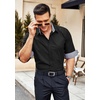 image:imageCOOFANDY Mens Dress Shirt Long Sleeve Casual Button Down Shirt Wrinkle Free Formal Business ShirtsBlack