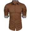 image:imageCOOFANDY Mens Dress Shirt Long Sleeve Casual Button Down Shirt Wrinkle Free Formal Business ShirtsBrown