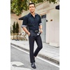 image:imageCOOFANDY Mens Dress Shirt Long Sleeve Casual Button Down Shirt Wrinkle Free Formal Business ShirtsDark Blue