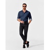 image:imageCOOFANDY Mens Dress Shirt Long Sleeve Casual Button Down Shirt Wrinkle Free Formal Business ShirtsNavy Blue Solid