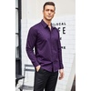 image:imageCOOFANDY Mens Dress Shirt Long Sleeve Casual Button Down Shirt Wrinkle Free Formal Business ShirtsPurple