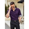 image:imageCOOFANDY Mens Dress Shirt Long Sleeve Casual Button Down Shirt Wrinkle Free Formal Business ShirtsPurple
