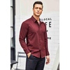 image:imageCOOFANDY Mens Dress Shirt Long Sleeve Casual Button Down Shirt Wrinkle Free Formal Business ShirtsWine Red