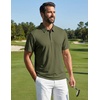image:imageCOOFANDY Mens Golf Polo Shirts Short Sleeve Quick Dry Moisture Wicking Performance Collared Golf Shirt for MenArmy Green