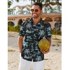 image:imageCOOFANDY Mens Hawaiian Shirt Short Sleeve Button Down Shirts Tropical Floral Summer Beach ShirtsBlack  Coconut Tree