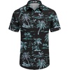 image:imageCOOFANDY Mens Hawaiian Shirt Short Sleeve Button Down Shirts Tropical Floral Summer Beach ShirtsBlack  Coconut Tree