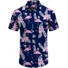 image:imageCOOFANDY Mens Hawaiian Shirt Short Sleeve Button Down Shirts Tropical Floral Summer Beach ShirtsBlue  Flamingo