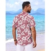 image:imageCOOFANDY Mens Hawaiian Shirt Short Sleeve Button Down Shirts Tropical Floral Summer Beach ShirtsDusty Pink  White Floral
