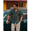 image:imageCOOFANDY Mens Hawaiian Shirt Short Sleeve Floral Button Down Shirts Tropical Holiday Beach ShirtsBlue Oil Painting
