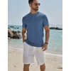 image:imageCOOFANDY Mens Henley Shirts Short Sleeve Casual Stylish Tshirt Lightweight Summer Basic Tee TopsBlue