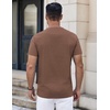 image:imageCOOFANDY Mens Henley Shirts Short Sleeve Casual Stylish Tshirt Lightweight Summer Basic Tee TopsBrown