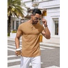 image:imageCOOFANDY Mens Henley Shirts Short Sleeve Casual Stylish Tshirt Lightweight Summer Basic Tee TopsCamel